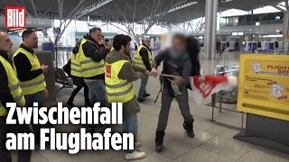 Passagier attackiert Streikende am Stuttgarter Flughafen [upl. by Ulu]