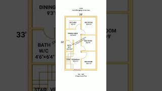 20×33 village house design  3bhk plan  20×33 house plan  shortsviral houseplan homedesign yt [upl. by Gualtiero]