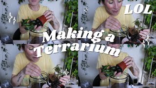 attempting to make a terrarium for my new begonia lol [upl. by Asenev]