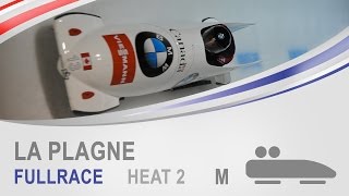 La Plagne  2Man Bobsleigh Heat 2 World Cup Tour 20142015  FIBT Official [upl. by Ahsieyk]