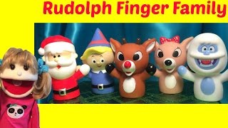 Rudolph The Red Nosed Reindeer Song Finger Family Christmas Song Kids Songs with Santa Claus Rudolf [upl. by Kinny]