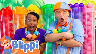 Learn Colors with Blippi in a Fun Ball Pit Game  Blippis Playdate  Educational Videos for Kids [upl. by Anaytat725]