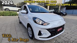 2024 Hyundai Grand i10 Nios Magna 12 Kappa CNG Unveiling Fuel Efficiency and Features😍 [upl. by Gardner]