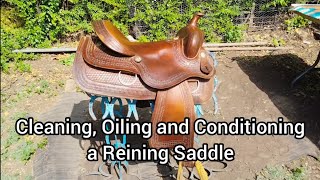 How to Clean Oil and Condition a Western Reining Saddle [upl. by Sirah]