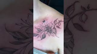 Stylish Collar bone flower tattoo design [upl. by Trebo]