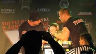 ArmWrestling PolishCup2012 Mariusz Grochowski vs Tomasz Szewczyk OPEN left hand [upl. by Quint265]