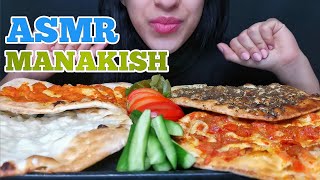 ASMR MANAKISH LEBANESE PIES CHEESE THYME KISHK TOMATO amp ONIONS SOFT amp CRUNCHY EATING SOUNDS [upl. by Magnus]