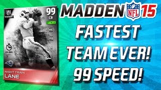 FASTEST TEAM EVER 100 SPEED  Madden 15 Ultimate Team [upl. by Millwater]