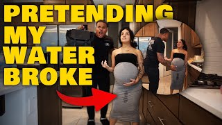 PRETENDING MY WATER BROKE BUT quotACTING CALMquot PRANK [upl. by Osnohpla]