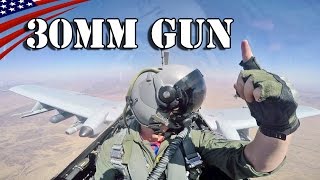 A10 Thunderbolt II 30mm Gatling Gun Firing  Cockpit view  A10攻撃機 30mmガトリングガン発射・コックピット映像 [upl. by Previdi]