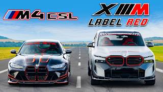 Tuned BMW M4 CSL v XM Label Red DRAG RACE [upl. by Idyak785]