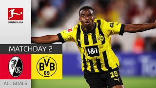 BVB Turn the Game Around  SC Freiburg  Borussia Dortmund 13  All Goals  Matchday 2 [upl. by Lodhia]