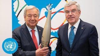 Paris 2024 Olympics quotSymbol of Universality amp Diversityquot  IOC President amp UN Chief [upl. by Acsicnarf]