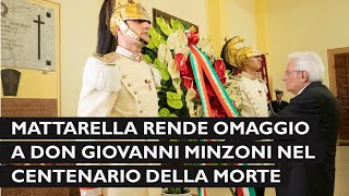 Mattarella depone una corona in occasione dell’anniversario della morte di don Giovanni Minzoni [upl. by Anavlis]