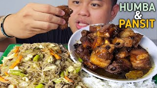 PORK HUMBA  PANSIT BIHON  INDOOR COOKING  MUKBANG PHILIPPINES [upl. by Chapa158]