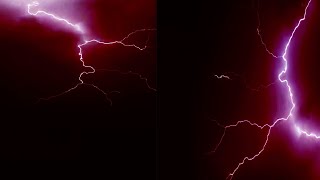 Haunted Red Lightning And Thunderstorm At Night  Lighting Background Video Effects Hd [upl. by Ynnij]