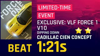 Asphalt 9  Exclusive VLF Force 1 V10  Beat 121s with Cadillac Cien Concept 2 star  Touchdrive [upl. by Dnaleel78]