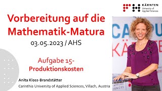 Vorbereitung auf die MathematikMatura Produktionskosten [upl. by Yanel]