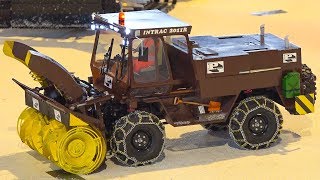 RC SCALE MODEL PISTENBULLYS AND RC SNOW MILLING MACHINE IN WINTER SNOW ACTION [upl. by Barfuss]