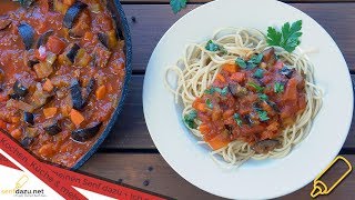 Auberginen Tomatensauce mit Spaghetti I einfache mediterrane Pasta Sauce [upl. by Adihsaar680]