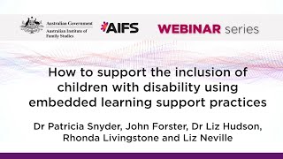 How to support the inclusion of children with disability using embedded learning support practices [upl. by Reivaj]