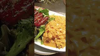 Vegan BBQ Riblets Spring Mix and Parmesian amp Tomato 🍅 Basil Pasta sundaydinner shortsvideo [upl. by Canon447]