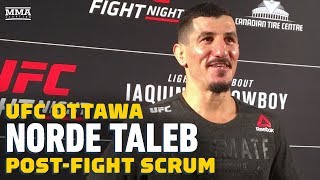 UFC Ottawa Nordine Taleb Thinks He Saved UFC Job With Victory  MMA Fighting [upl. by Ariam271]