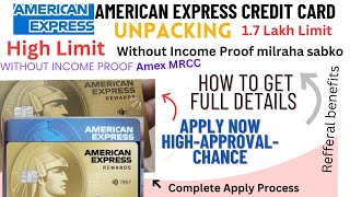 American Express MRCC Credit card Live Apply Process amp Unpacking Without Income Proof Amex Rewards [upl. by Comfort]