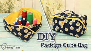 DIY Packing Cube Bag  How to make a Wide Open Magic Pouch sewingtimes [upl. by Zandra943]