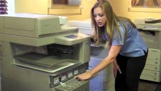 How to Replace Toner in your Canon ImageRUNNER Advance Color Copier [upl. by Yanrahc]