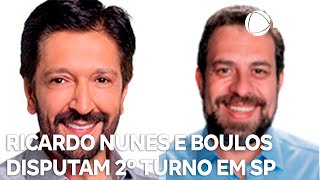 Ricardo Nunes e Guilherme Boulos disputarão o segundo turno em São Paulo [upl. by Neelyaj]