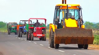 Mahindra 475 Di Tractor Fully Loaded with Red Mud Overturned with JCB 3dx  Jcb Video [upl. by Eiramanad]