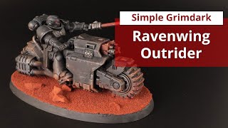 Grimdark Dark Angels Ravenwing outrider painting tutorial [upl. by Ahswat740]