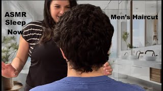 ASMR Relaxing Haircut  Sleep Now  Giving My Brother A Haircut [upl. by Skoorb412]