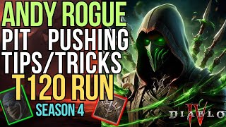 Pushing Pits T120  Andariels Flurry Rogue Build Guide  Diablo 4  Season 4 [upl. by Viviane]