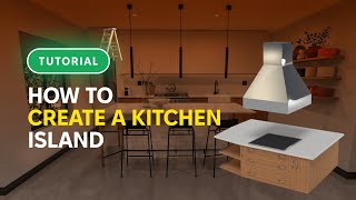 How to create a kitchen island  Tutorial  Planner 5D [upl. by Hellah]