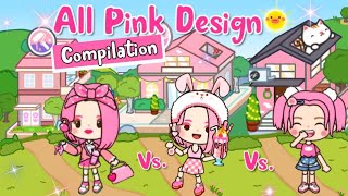 Miga World ALL PINK🦩HOUSE DESIGN COMPILATION  ALL PINK DECORATIONS MARATHON  Miga town tocaboca [upl. by Juakn]