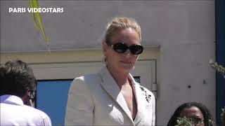 Uma Thurman arriving at the Cannes Film Festival photocall 18 may 2024 for the movie Oh Canada [upl. by Brandi]