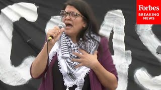 Rashida Tlaib Breaks Down In Tears During Furious Speech Against Biden Over Israel [upl. by Enelyaj]