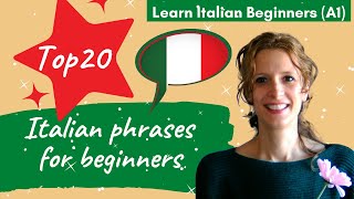 0 Learn Italian Beginners A1 Top 20 Italian phrases for beginners [upl. by Nylak]