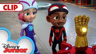 Trouble at Iron Mans Headquarters  Marvels Spidey and his Amazing Friends disneyjunior [upl. by Viccora]