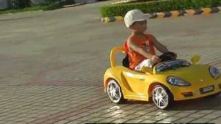 Yellow porsche ride on car with remote control for kids [upl. by Haissi]