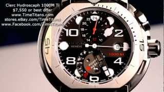 Clerc Hydroscaph 1000M Titanium Automatic Power Reserve GMT 24 Hours 47MM [upl. by Eberto883]