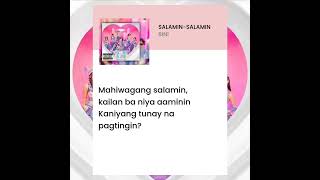 BINI Salamin Salamin Lyrics [upl. by Manuela]