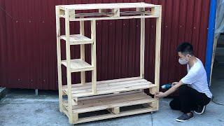 The Wooden Pallet idea is easy and Beautiful  Pallet Cloth Hanger [upl. by Noram102]