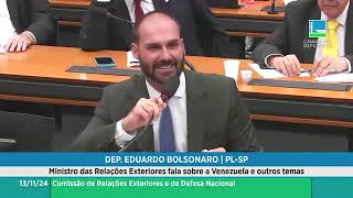 Após volta dos EUA Eduardo Bolsonaro expõe verdades ao corpo de relações internacionais [upl. by Eelyr]