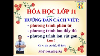 Hướng dẫn cách viết phương trình phân tử phương trình ion đầy đủ và phương trình ion rút gọn [upl. by Deonne640]