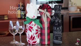 How to Gift Wrap Wine Bottles  Three Ways [upl. by Brnaba]