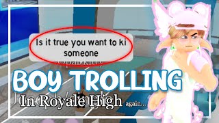 Boy Trolling in Royale High PART 4  Roblox funny  weird moments [upl. by Aerdnaeel]