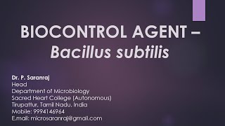 Biocontrol agent  Bacillus subtilis [upl. by Eenoj]